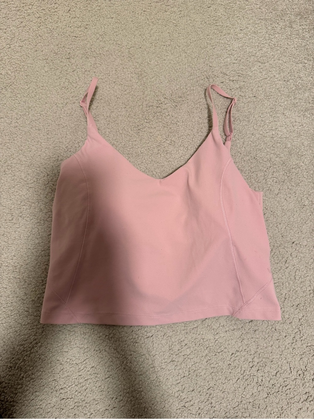 lululemon Pink V-Neck Slim-Strap Cropped Tank